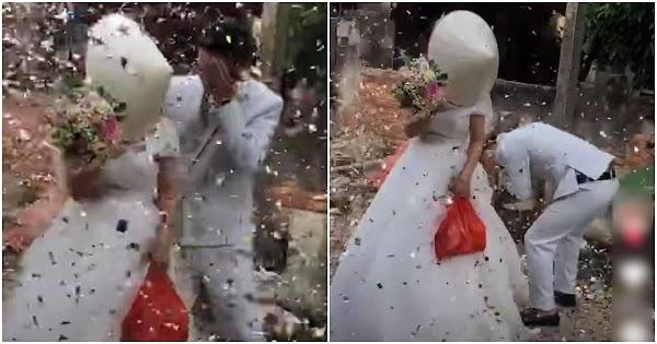 Cô dâu chú rể méo mặt khi bị pháo giấy bắn thẳng vào mặt-4