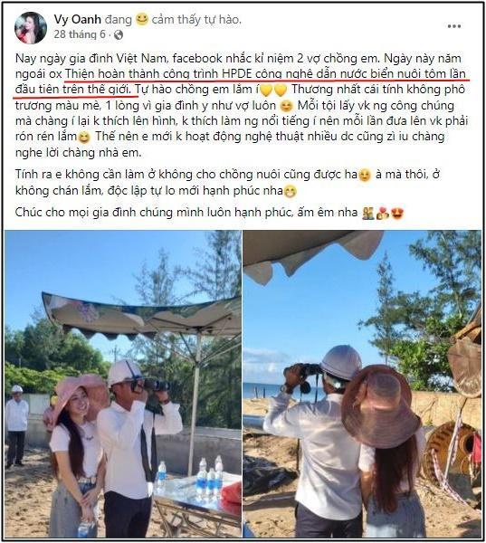 Bị tố nhận vơ công trạng cho chồng, Vy Oanh nói gì?-1