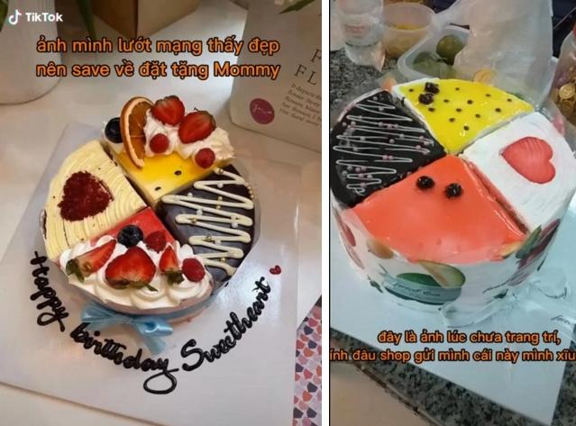 Tặng mẹ bánh theo mẫu trên mạng, cô gái xỉu khi nhận hàng thật-1