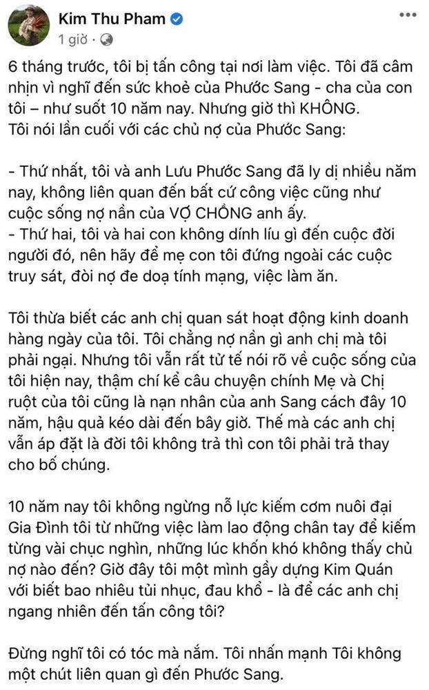 Diễn viên Kim Thư tố cáo bị chủ nợ của Phước Sang tấn công-2