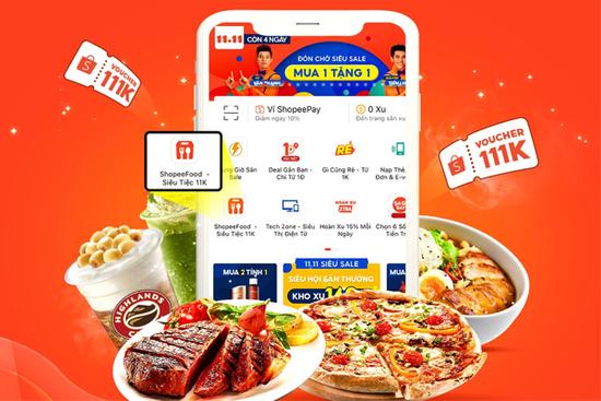 Siêu sale 11.11, ngàn ưu đãi ShopeeFood
