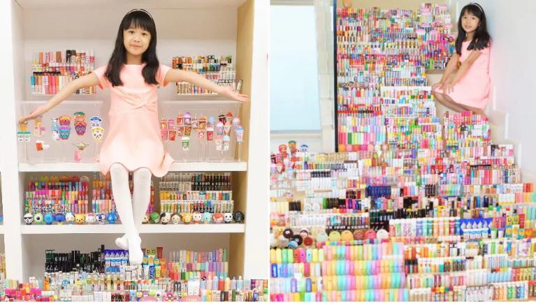 Chân dung bé gái 6 tuổi sở hữu 3.388 cây son, lập kỷ lục Guinnes-1