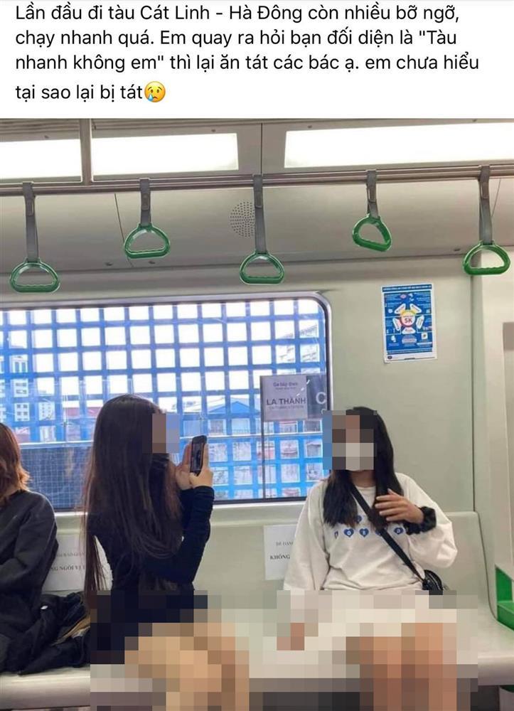 Tranh cãi bức ảnh nhạy cảm 2 cô gái trên tàu Cát Linh - Hà Đông-1