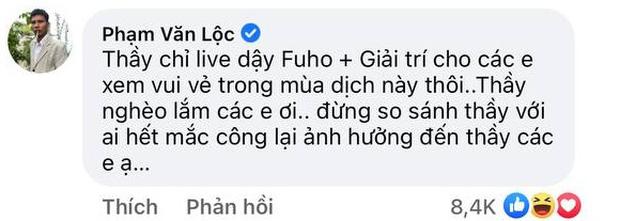 Lộc Fuho đáp trả thâm nho khi bị mỉa xách xô vác xi-5