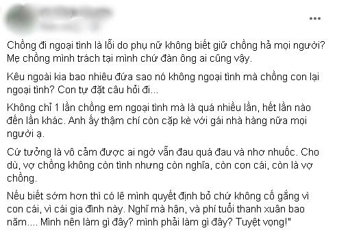 Chồng cặp bồ, nàng dâu cay đắng vì bị mẹ chồng đổ lỗi ngược-1