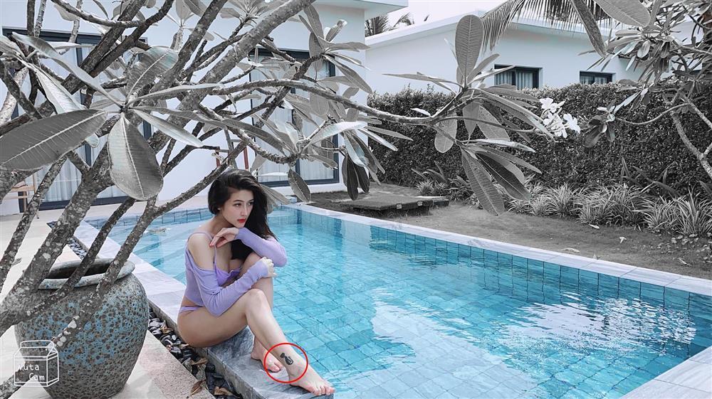 Vân Navy lộ tấm lưng trần bầm tím cùng hình xăm cực lớn-2