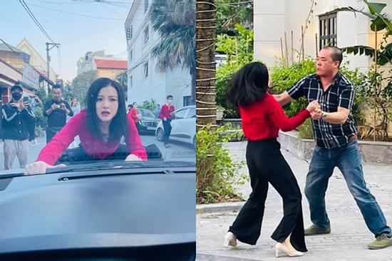 Cả phố náo loạn xem đánh ghen kinh hoàng: Vợ lao lên nắp capo tóm chồng bồ bịch