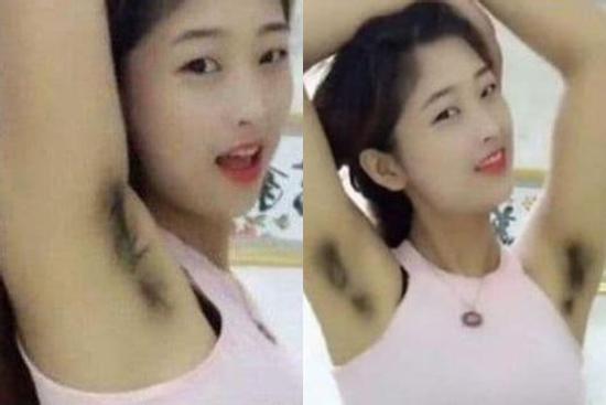 Gái xinh gây sốt với cánh tay không có gì ngoài lông nách