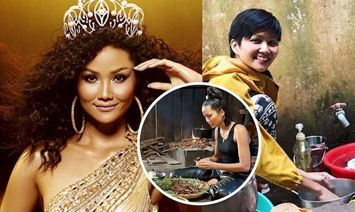 Ngứa nghề cũ, HHen Niê mặc lồng lộn vẫn hì hục lau sàn như ôsin-7