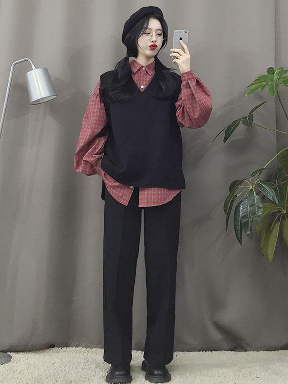 1.001 kiểu phối đồ với áo len gile mùa đông cực Hàn Quốc-6