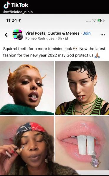 Trào lưu răng vẩu ăn đu đủ không cần thìa thành trend 2022?-1