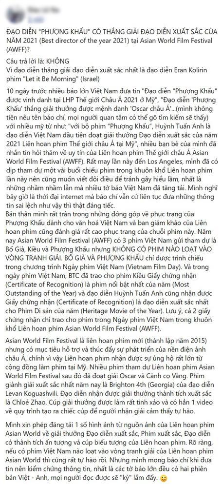 Đạo diễn Phượng Khấu nhận vơ giải thưởng quốc tế?-3