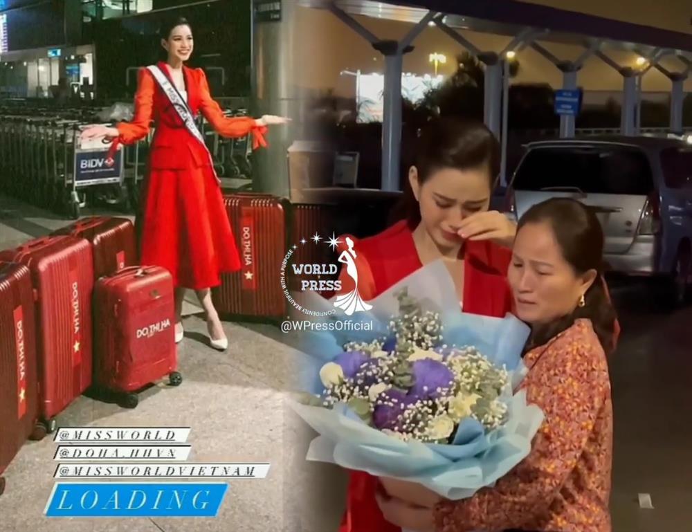 Đỗ Thị Hà đẹp lộng lẫy, khóc trước giờ lên đường thi Miss World-4