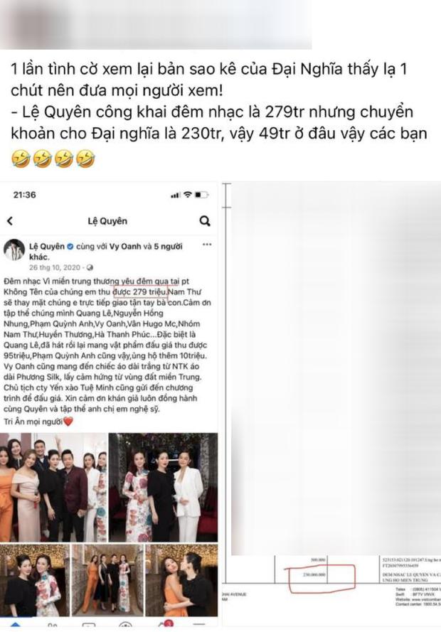 Lệ Quyên bị nghi ngờ ăn chặn 49 triệu đồng tiền từ thiện-3