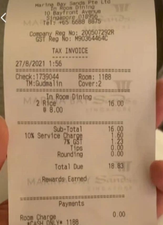 Hóa đơn cho 2 bát cơm trắng trong khách sạn khiến ai nấy khóc thét-2