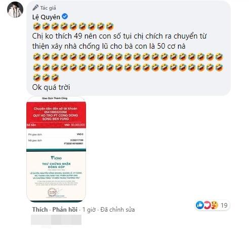 Sáng tỏ tin đồn Lệ Quyên ăn chặn 49 triệu đồng từ thiện-4