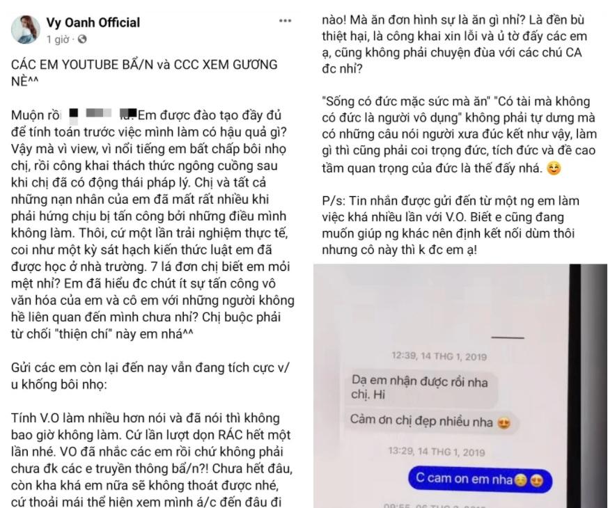 Antifan liên hệ xin lỗi, Vy Oanh gay gắt không tha-1
