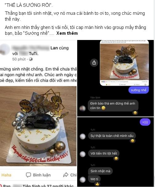 Vợ tặng bánh kem ngọt như mía lùi, lý do khiến cõi mạng bật cười-1