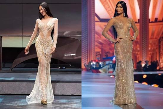 Kim Duyên sao chép từ đầm dạ hội đến kiểu tóc giống Miss Venezuela?