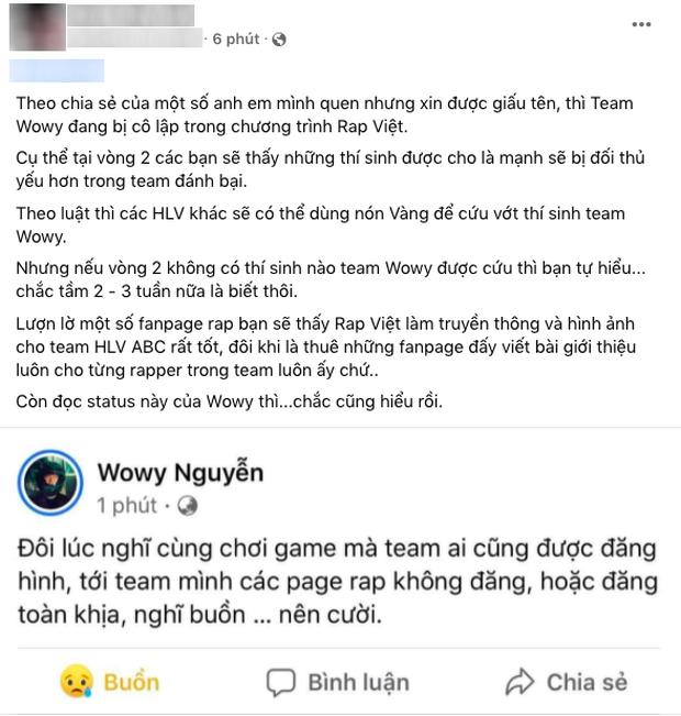 HLV Wowy ẩn ý bị đồng đội chèn ép cô lập tại Rap Việt mùa 2?-2