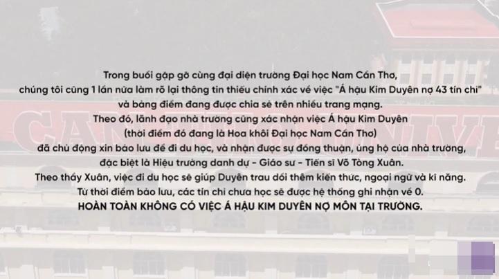 Sự thật Kim Duyên học hành bết bát, nợ chồng chất 43 tín chỉ-2