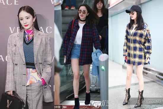 Dương Mịch mix áo sơ mi họa tiết hack tuổi như gái đôi mươi
