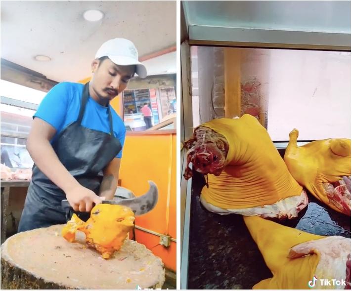 Người đàn ông chặt thịt 1 loài vật khiến cả cõi mạng đứng hình-3