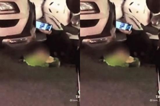 Clip: Cô gái 'thảnh thơi' nằm lướt Tiktok giữa đường sau khi tai nạn