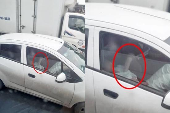 Tài xế ô tô gây tranh cãi khi luồn vào áo người phụ nữ ngồi cạnh