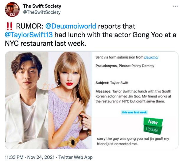 Rộ tin Taylor Swift ăn trưa với Gong Yoo: Sắp có siêu phẩm?-1