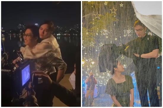 Lộ cảnh Đình Tú cõng Huyền Lizzie say khướt ở hậu trường 'Thương Ngày Nắng Về'