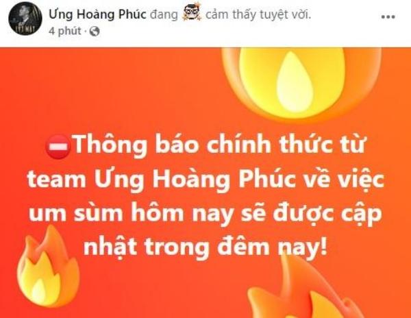 Cho đến tối cùng ngày, nam ca sĩ chính thức lên tiếng khẳng định không hề có tai nạn gây thương vong hay gây thương tích cho cụ già nào đó rồi bỏ chạy như tin tức đang lan truyền.