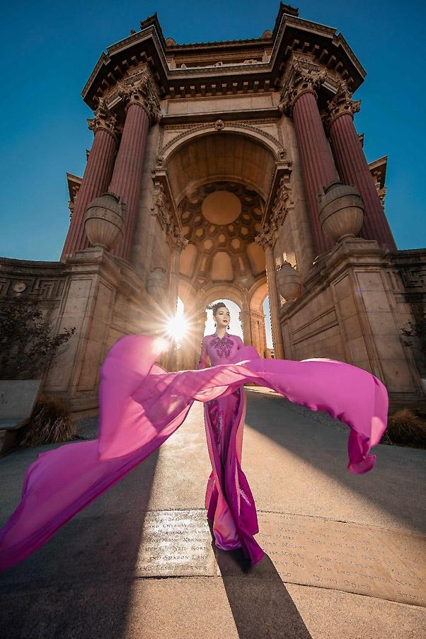 Chị gái Mai Thu Huyền diện áo dài 600 triệu đồng ở Mỹ-3