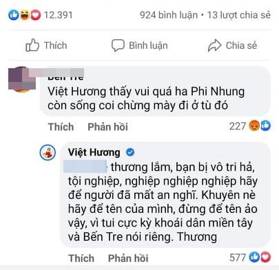 Việt Hương đáp trả lời móc mỉa liên quan cái chết Phi Nhung