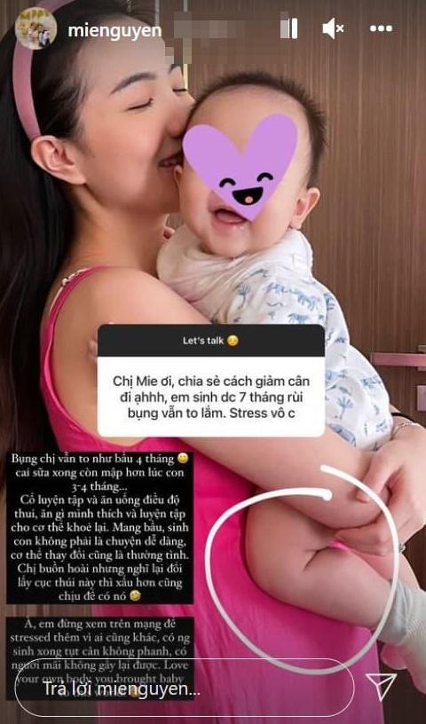 Hot girl đình đám lộ vóc dáng sau sinh vẫn như bầu 4 tháng-2