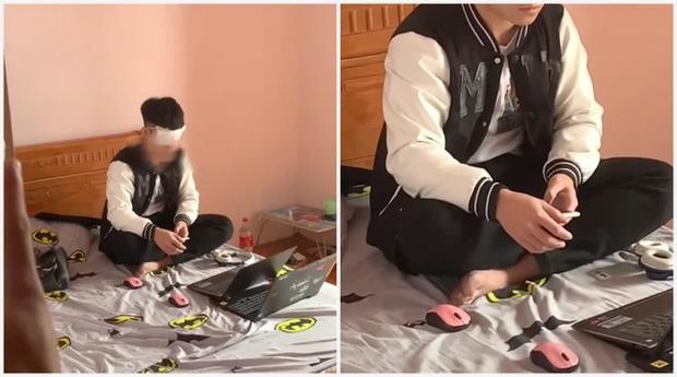 Nam sinh bị yêu cầu bịt mắt thi online, thứ trên tay cô giáo giận tím người-1