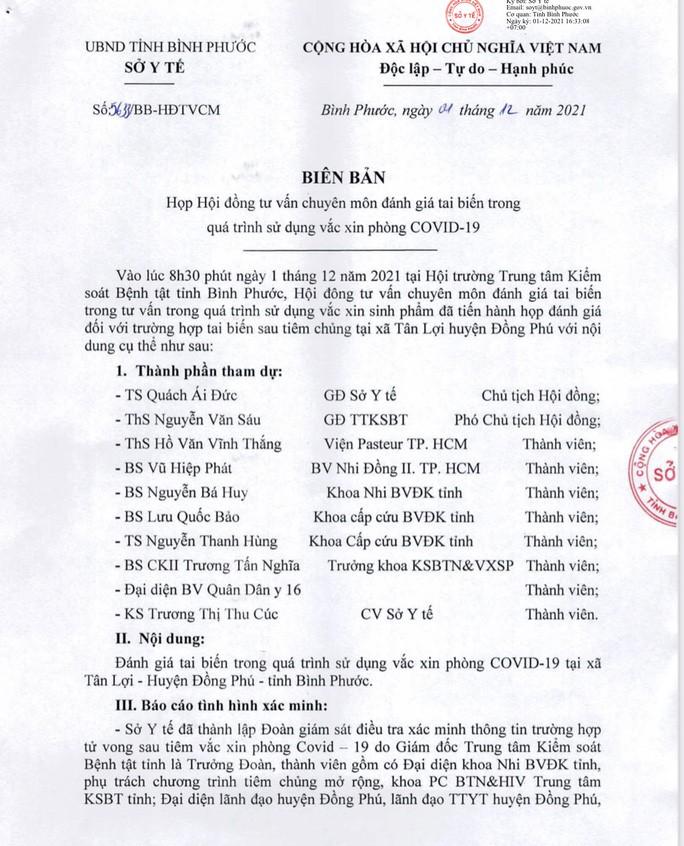 Kết luận nguyên nhân bé 12 tuổi tử vong sau tiêm vaccine-1