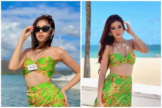 Đỗ Thị Hà diện lại váy Khánh Vân mặc thi Miss Universe