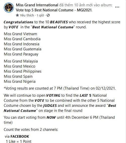 Thùy Tiên top 1 vote Quốc phục lẫn thí sinh được yêu thích nhất-1