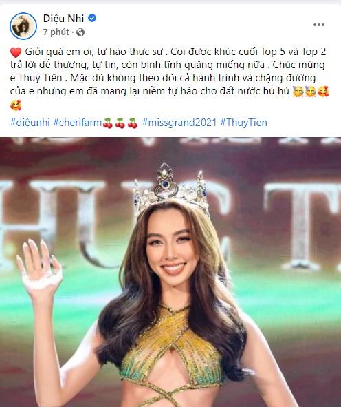 Sao Việt mất ngủ khi Thùy Tiên đăng quang Miss Grand 2021-10