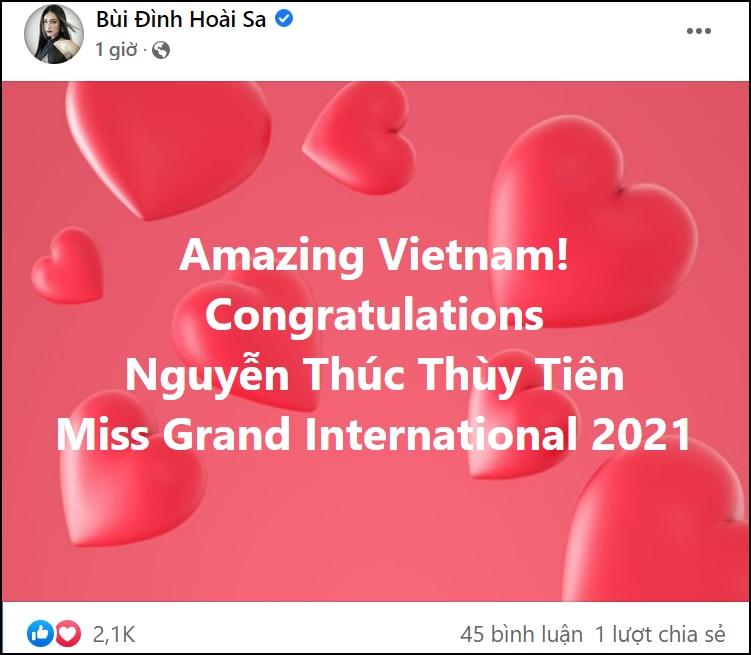 Mỹ nhân Việt phải xin lỗi khi chúc mừng hoa hậu Thùy Tiên-2