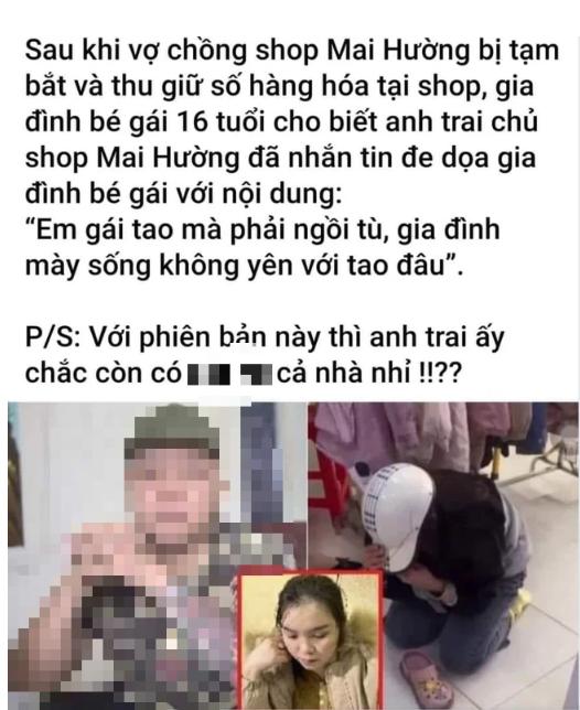 Thực hư gia đình nữ sinh bị anh trai chủ shop Mai Hường đe dọa-1