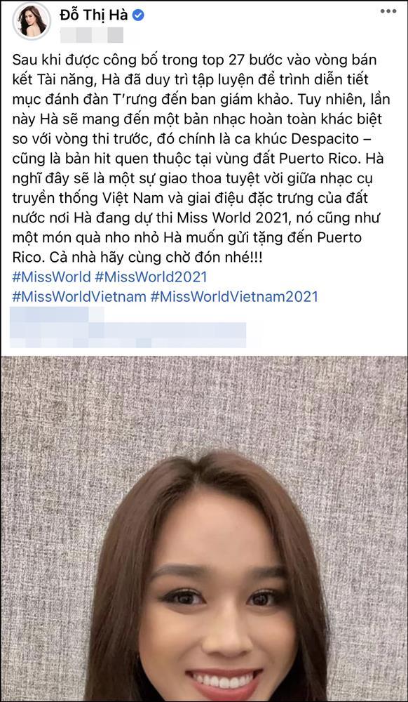 Đỗ Thị Hà bất ngờ thay đổi bài thi Tài năng tại Miss World-2