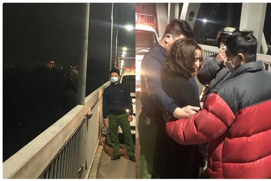 Buồn chuyện gia đình, cô gái lên cầu Thăng Long đòi tự tử giữa đêm