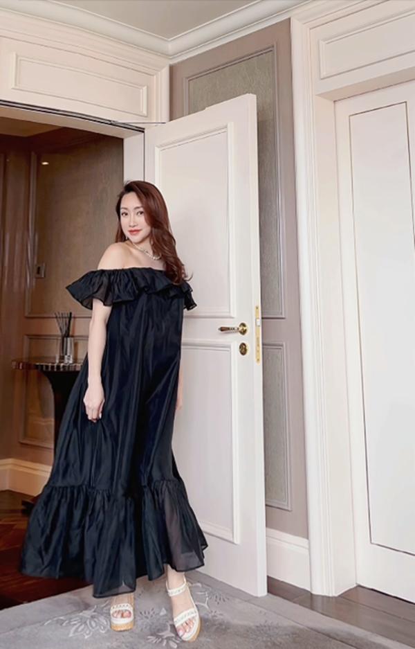 Bà xã Chi Bảo gây sốt vì bầu 8 tháng vẫn phối đồ cực trẻ trung, năng động-3