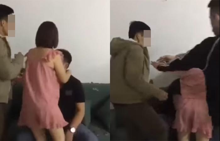 Clip: Chồng sôi máu khi thấy vợ bảo vệ, đỡ đòn cho nhân tình-1