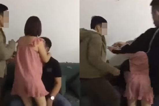 Clip: Chồng 'sôi máu' khi thấy vợ bảo vệ, đỡ đòn cho nhân tình