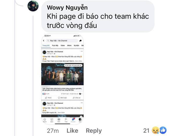 Wowy bức xúc khi fanpage Rap Việt kick war team mình-5