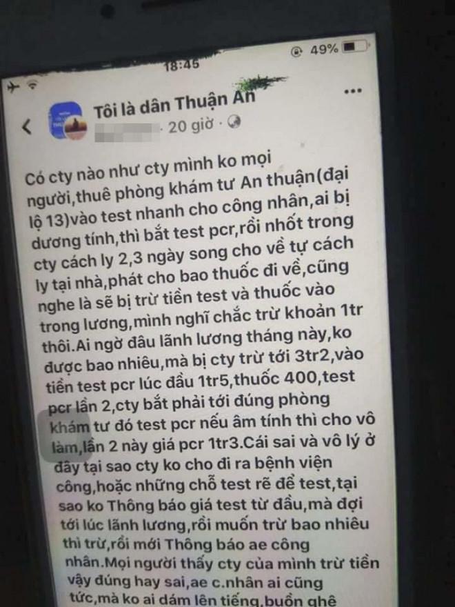 Trừ tiền test Covid-19 công nhân giá cắt cổ: Doanh nghiệp nói gì?-2