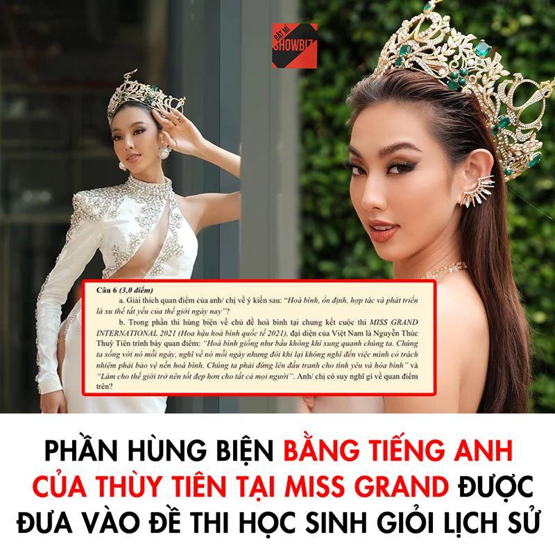 Phần hùng biện của Thùy Tiên xuất hiện trong đề thi Lịch sử-2